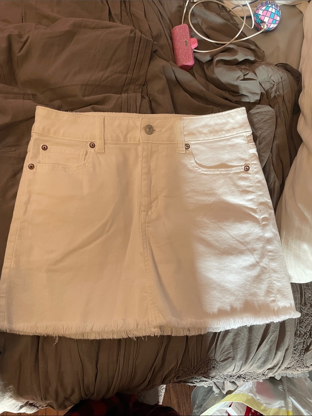 American Eagle Outfitters White Denim Skirt